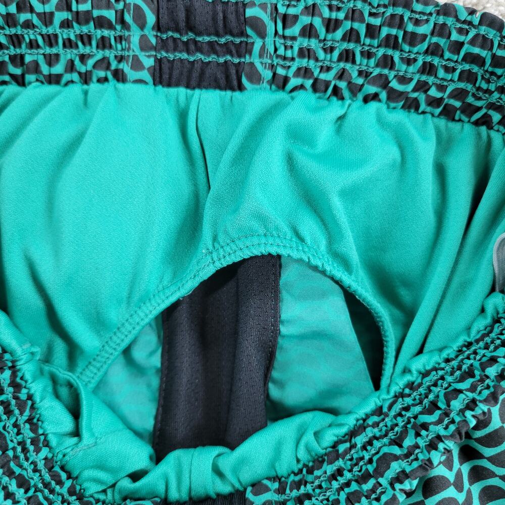 Nike Dri-Fit Swimwear Trunk Shorts Womens XS Black Green Elastic Waist Logo - Picture 9 of 12